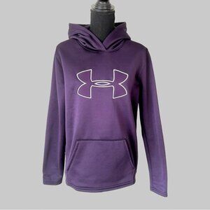 Under Armour Logo Loose Fit Sweatshirt Hoodie in Purple Coldgear